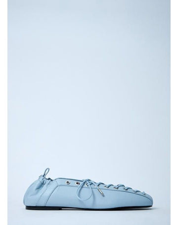 Ganni Light Blue Lace-Up Ballerina S3069 175 152204237