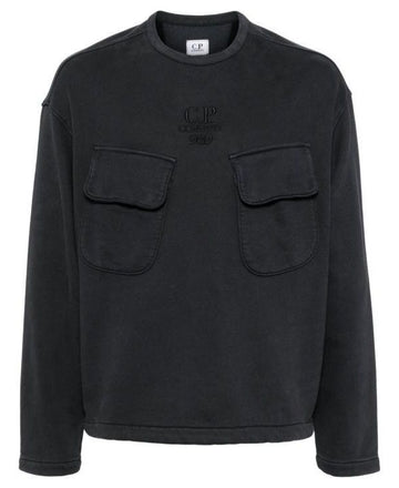 CP COMPANY Gebürstetes Emerized Diagonal Fleece Crew Neck 17CMSS020A 006372G 995 152204339