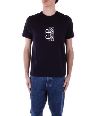 CP COMPANY 301 Jersey T-Shirt mit vertikalem Logo 18CMTS138A 005100W 888 152204475