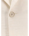 FENDI Weißer FF Baumwoll-Leinen Blazer Leinenjacke 152204500 [P]