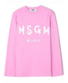MSGM Brushed Logo Long Sleeve T-Shirt 152204723 [P]