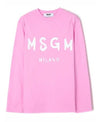 MSGM Brushed Logo Long Sleeve T-Shirt 152204723 [P]