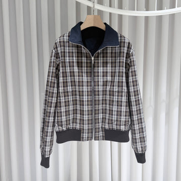 Bottega Veneta Reversible Check Cotton Bomber Jacket L/50 152209716
