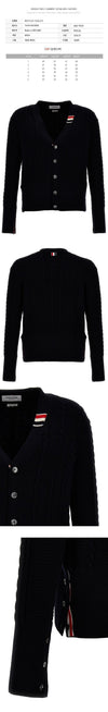 Thom Browne 24SS Cable Stitch V-Neck Wool Cardigan Navy MKC513A Y1024 415 75833053 [P]