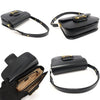 GUCCI Schwarze strukturiertes Leder Pferdebit 1955 kleine Schultertasche 152229681 [P]