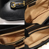 GUCCI Schwarze strukturiertes Leder Pferdebit 1955 kleine Schultertasche 152229681 [P]