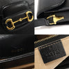 GUCCI Schwarze strukturiertes Leder Pferdebit 1955 kleine Schultertasche 152229681 [P]