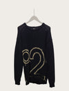 Numeroventuno Black Lettering Logo Embroidered Round Knit 152237852 [P]