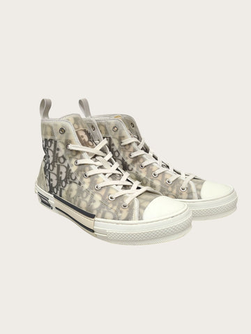 Dior White Black B23 Oblique High-Top Sneakers 152241963