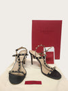 Valentino Black Rockstud Metallic Heeled Sandals 152242183 [P]