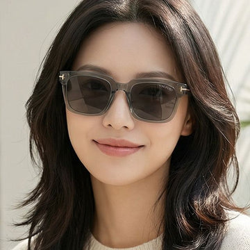 Tom Ford Sunglasses TF1162K 20A Asian Fit Square Transparent Gray Acetate Daily Fashion 147659620