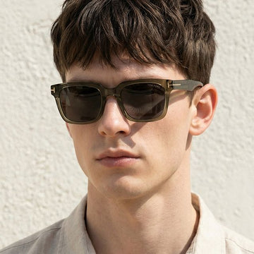 Tom Ford Sunglasses TF1162K 57A Transparent Dark Gray Square Horn Frame Asian Fit 147659618