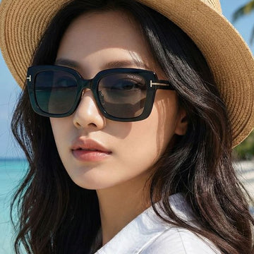 Tom Ford Sunglasses TF1169K 01A Asian Fit Black Rectangular Horn Frame Unique Luxury Fashion 147659610
