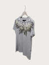PHILIPP PLEIN Grauer Swarovski Skull Wing T-Shirt 152242270 [P]