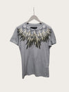PHILIPP PLEIN Grauer Swarovski Skull Wing T-Shirt 152242270 [P]