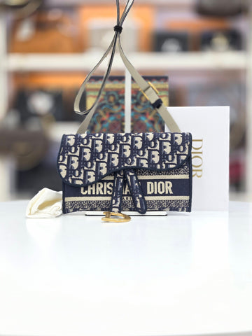 Dior Oblique Saddle Slim Pouch Crossbody Bag New s5647criw 152243435