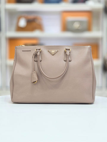 Prada Saffiano Lux Gold-tone Tote Bag Indigo Pink BN1786 152244905