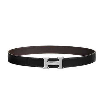 HERMES Reversibel Herren Ledergürtel mit einer 32 mm Schnalle in matt silber H064544CB86 152309696