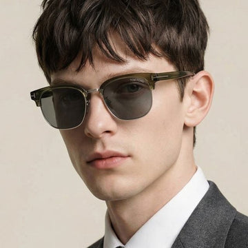 TOM FORD Sonnenbrille TF1165K 96N klare grüne goldene Luxus Halbrahmen Asienpassform 138161211