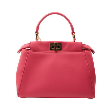 FENDI Kleine Peekaboo Tote mit Goldverschluss in Koralle 152312677