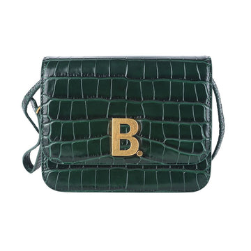 BALENCIAGA クロコダイルエンボスBロゴフラップクロスバッグスモール 36654 152326480