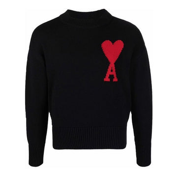 AMI Big Heart Logo Knit Black 22SS E22UKS003 016 009 29807147