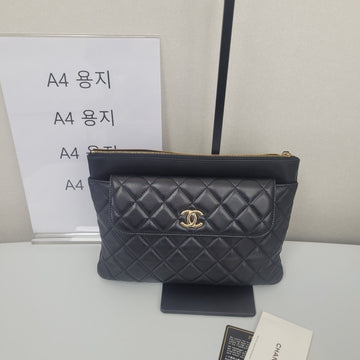 CHANEL ラムスキン ダブル フラップ クラッチバッグ AP1189 152340604