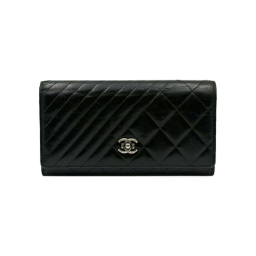 CHANEL Schwarze Mademoiselle Vintage Flap Geldbörse (20er Serie) 152350776