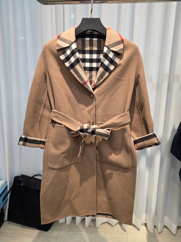Burberry Reversible Check Wool Coat Archive Beige 34 152379877