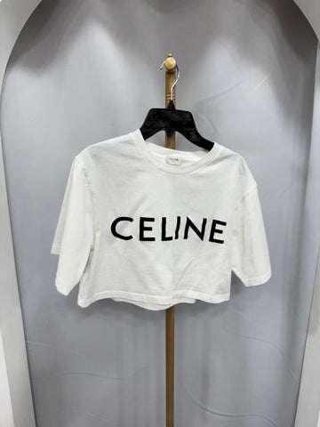 Celine Department Store Edition Cropped Short Sleeve T-Shirt XS 152380232