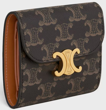CELINE Klein Triomphe Klappgeldbörse - Triomphe Canvas Tan 10D782CQH.04LU 135192591
