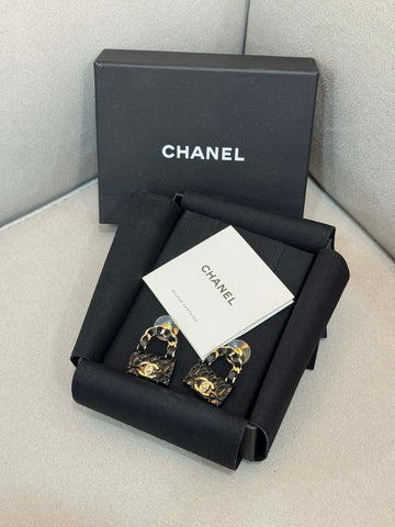 CHANEL Calfskin Chain Bag Earrings 152428675