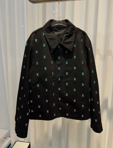 Louis Vuitton (46) Gradient Embroidered Denim Coach Jacket 152430005