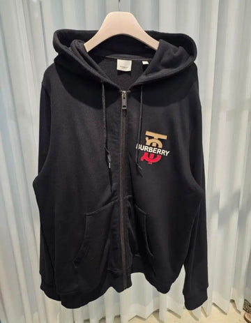 Burberry Logo Hooded Zip-Up Jacket Black 152432228
