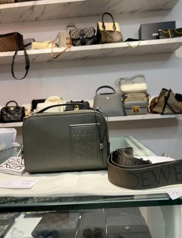 Loewe Mini Camera Crossbody Bag in Khaki Green 152432540
