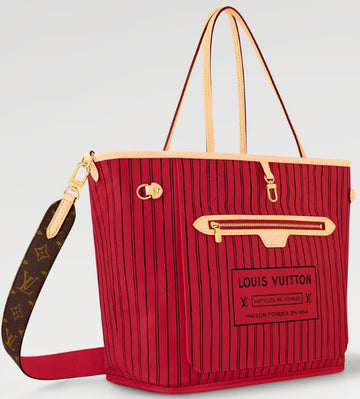 Louis Vuitton Reversible Neverfull Bandouliere Inside Out MM Monogram / Rouge Sari 126804034