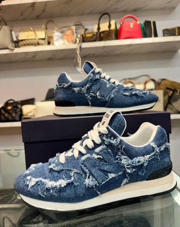 Miu Miu New Balance 574 Denim Sneakers (39.5) 152446220