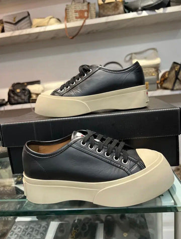 Marni Lace-Up Leather Sneakers (36) 152450895