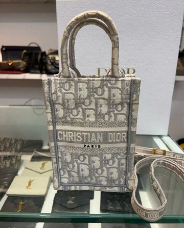 DIOR グレー ブックトート ミニフォンホルダー クロスボディバッグ兼ショルダーバッグ 152451747