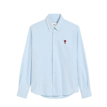 AMI Heart Logo Oxford Shirt BFUSH063 CO0031 450 128930138