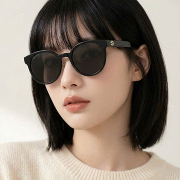Gucci Polarized Sunglasses GG1339SK 002 Round Horn Frame Asian Fit 72943426