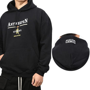 vetements UE51TR440B F BLACK Antwerp Logo Hoodie 152530842