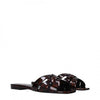 Saint Laurent Tribute Flat Mule Tortoiseshell Patent Leather 152531011 [P]
