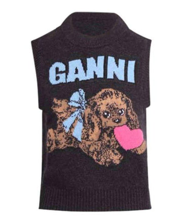 Ganni Dark Grey Puppy Wool Vest K2659 252 152204274