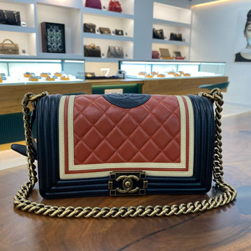 CHANEL Boy Bag Lambskin Orange Point 21 Series A67086 152543933