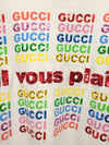 GUCCI Weißes Pailletten-Stickerei Logo Baumwoll-Jersey T-Shirt 152543967 [P]