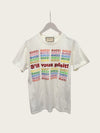 GUCCI Weißes Pailletten-Stickerei Logo Baumwoll-Jersey T-Shirt 152543967 [P]