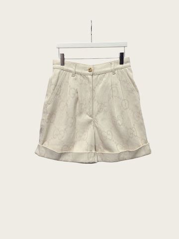 Gucci Ivory Maxi GG Cotton Short Pants 152543999