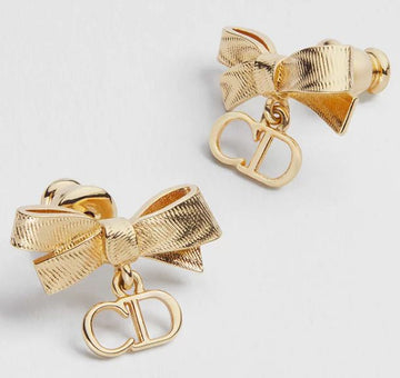 DIOR CD Schleifenohrringe mit Gold-Finish Metall 152599786