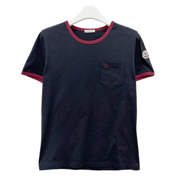 MONCLER ロゴ刺繍コットン半袖Tシャツ ブルー (8C00019 89AUO F74) 152602396